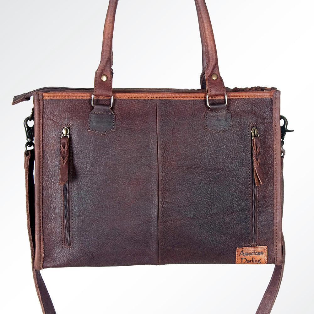 American Darling Briefcase Hair-On Genuine Leather