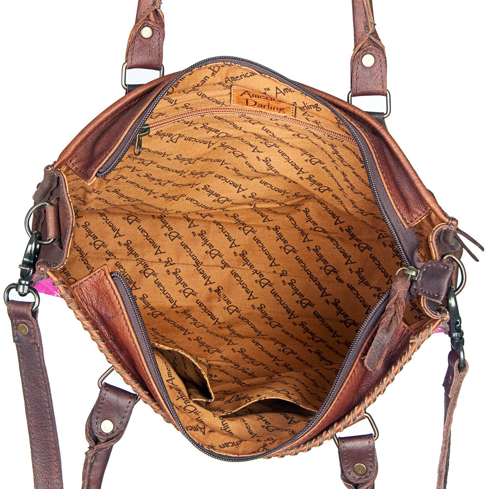 American Darling Briefcase Hair-On Genuine Leather
