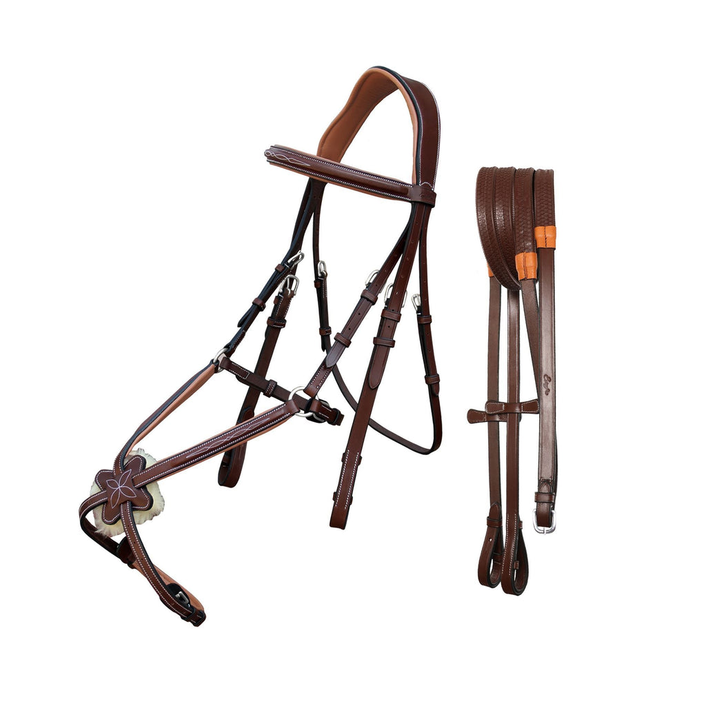 ExionPro Padded Ear Free Monocrown Crown Piece Figure 8 Bridle & Reins by Bridles & Reins - alternate view 2