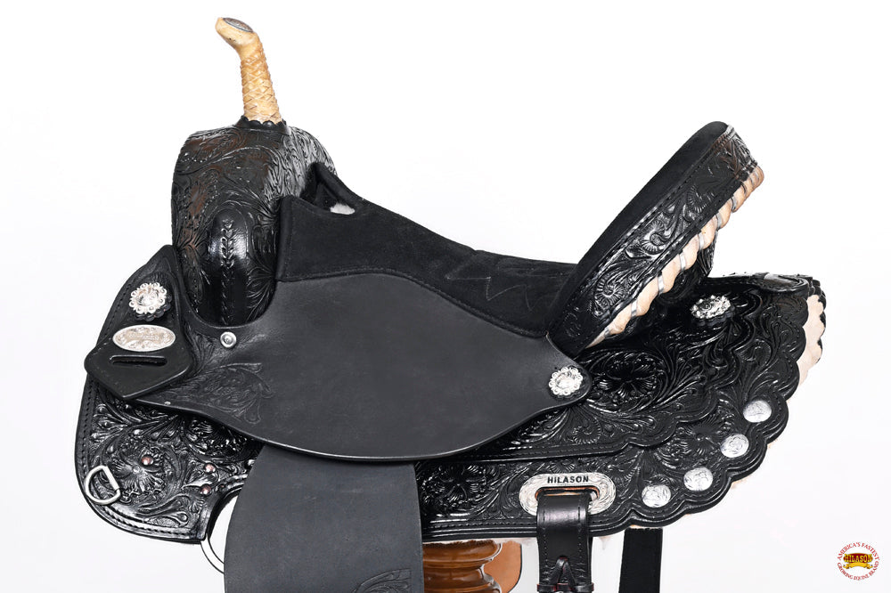 HILASON Western Horse Saddle American Leather Treeless Trail Barrel | for Horses