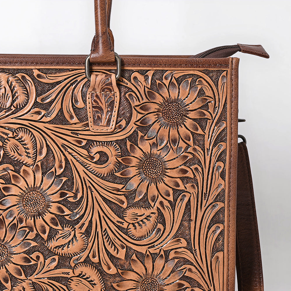 American Darling Hand-Tooled Genuine Leather Tote