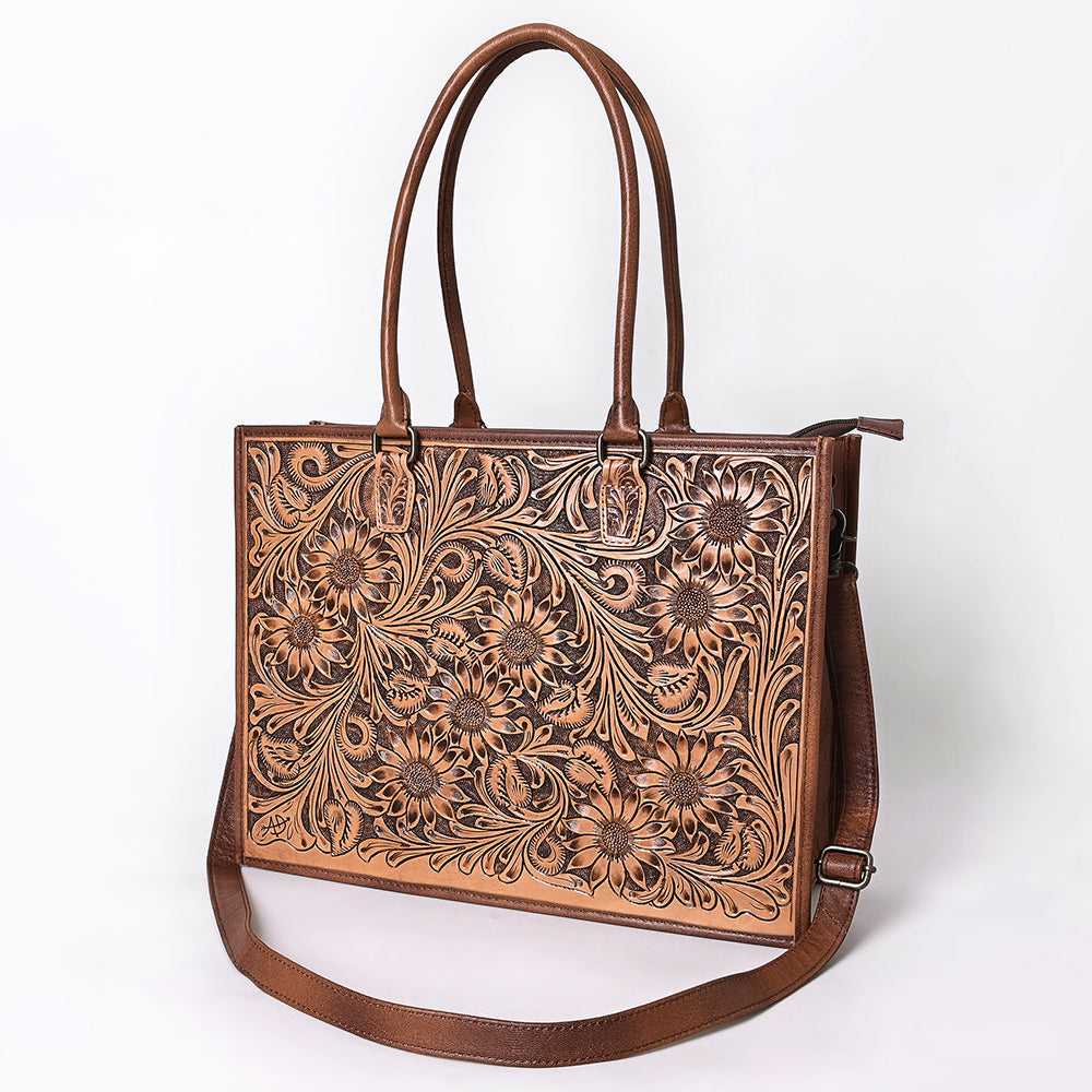 American Darling Hand-Tooled Genuine Leather Tote