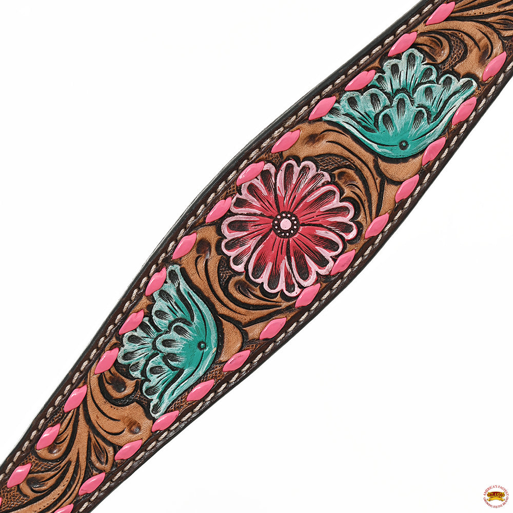 HILASON Western Horse Breast Collar Tack American Leather Floral Carving Dark Brown