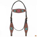 HILASON Western Horse Breast Collar Tack American Leather Floral Carving Dark Brown