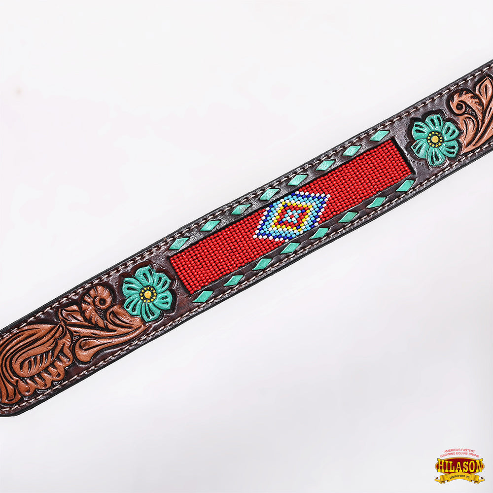 HILASON Western Horse Headstall Breast Collar Spur Strap American Leather Floral