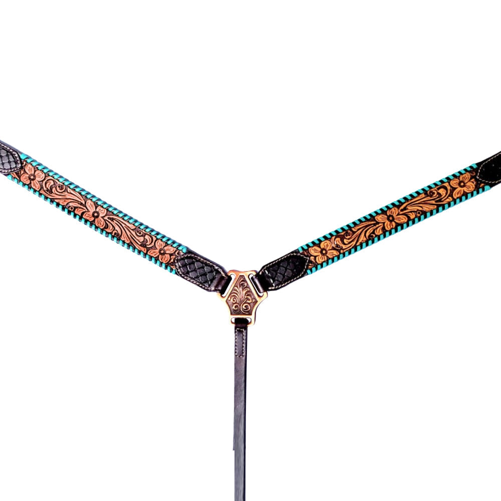 HILASON Western Horse Headstall Breast Collar Spur Strap Set American Leather