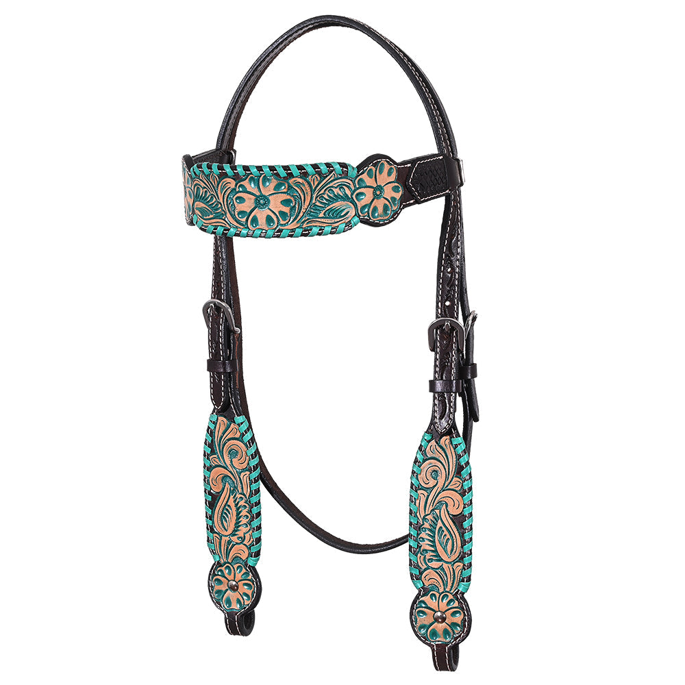 HILASON Western Horse Headstall Breast Collar Tack American Leather Floral Carving | Tack for Horses