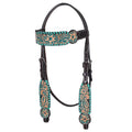 HILASON Western Horse Headstall Breast Collar Tack American Leather Floral Carving | Tack for Horses
