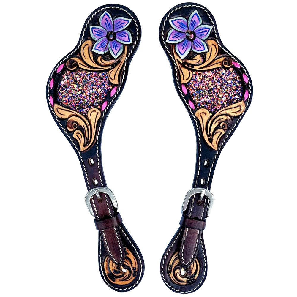 HILASON Hand-Tooled Leather Spur Straps for Men & Women – Western Design, Adjustable Fit