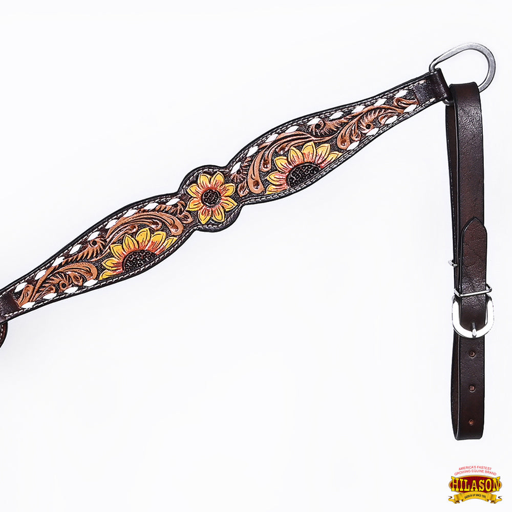 Hilason Western Horse Tack Set American Leather Sunflower