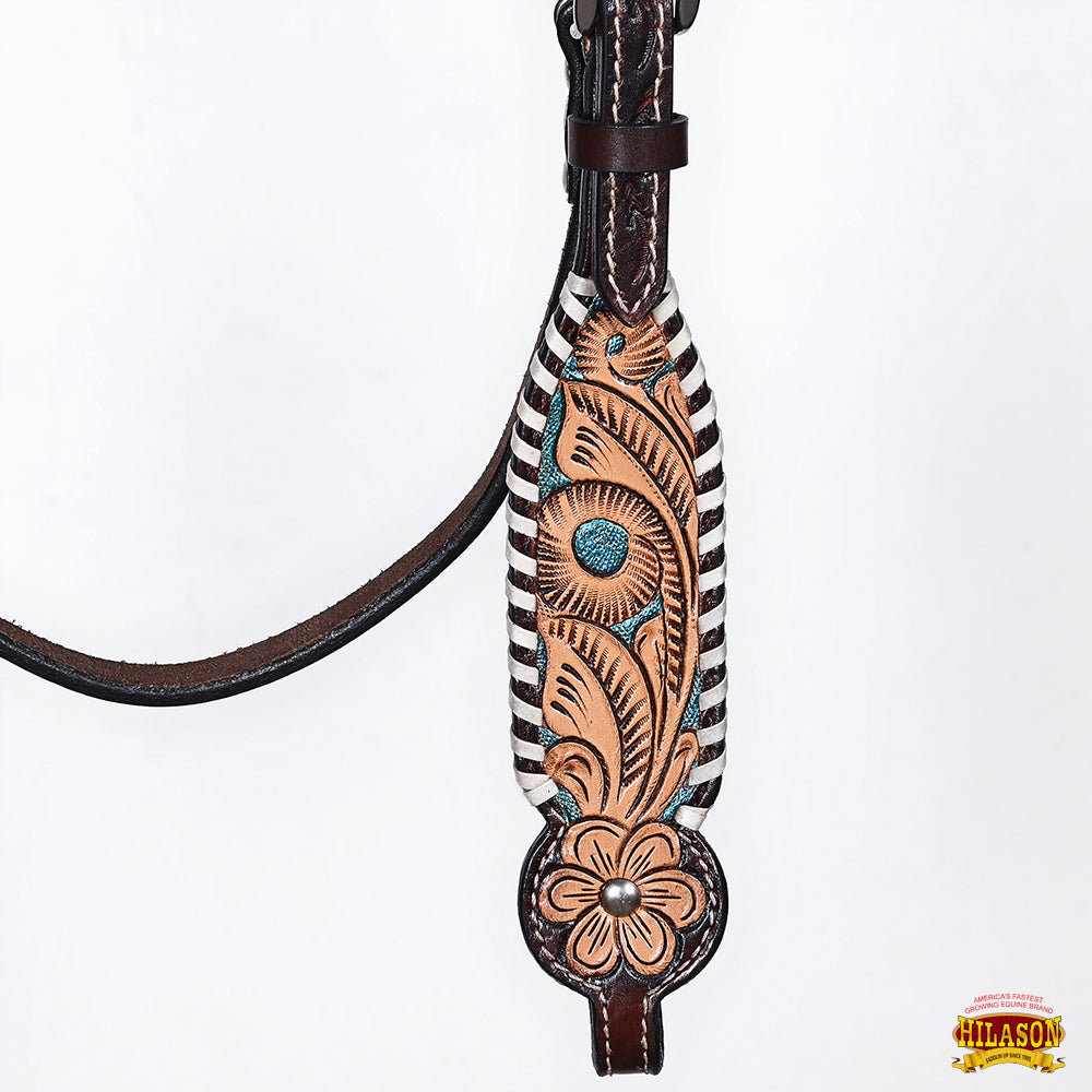 HILASON Western Horse Headstall American Leather Floral