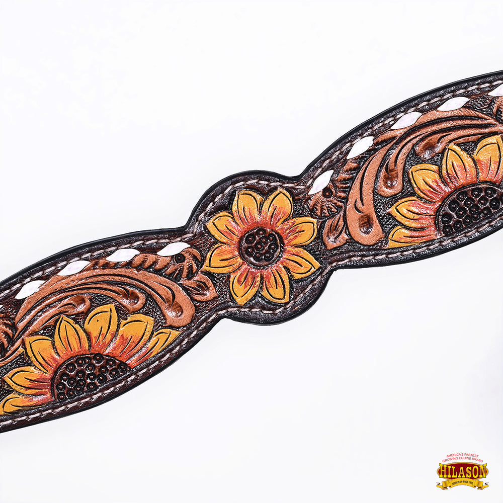 Hilason Western Horse Tack Set American Leather Sunflower