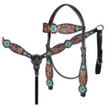 HILASON Western Horse Headstall Breast Collar Spur Strap American Leather Floral