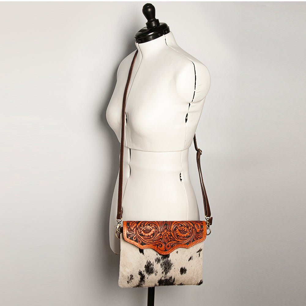 American Darling Envelope Hand Tooled Hair-On Genuine Leather