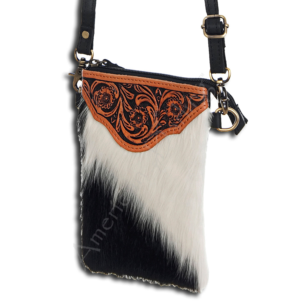 American Darling Hand Tooled Hair-On Genuine Leather
