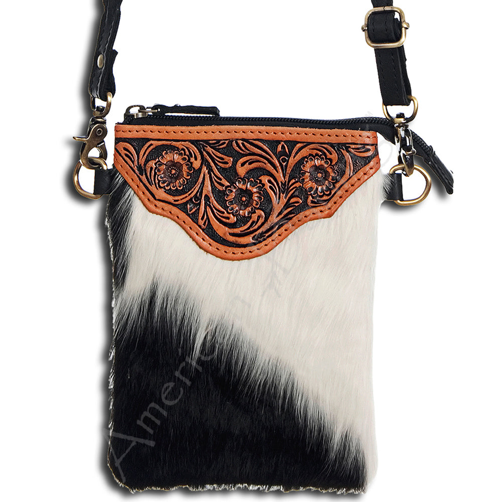 American Darling Hand Tooled Hair-On Genuine Leather