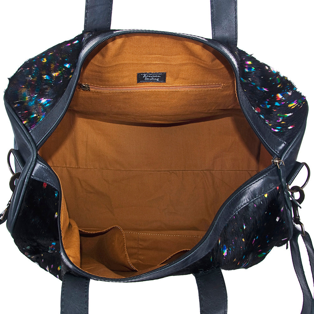 American Darling Women's Duffel Bag Western Hair On Genuine Leather Handbag and Ladies Purse