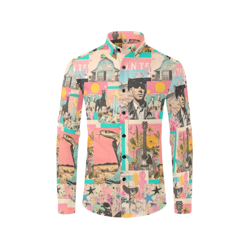 Baha Ranch Pop Western Collage Unisex Button Up Shirt by Baha Ranch Western Wear