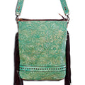 American Darling Hand-Tooled Genuine Leather Messenger Bag