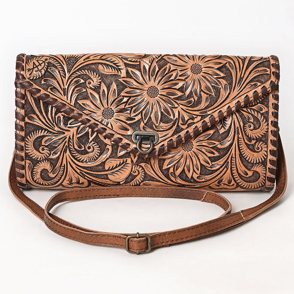 American Darling Hand-Tooled Genuine Leather Envelope Bag