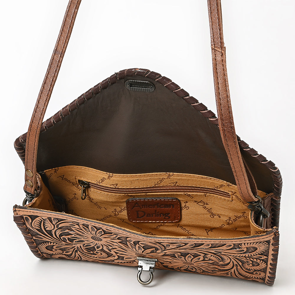 American Darling Hand-Tooled Genuine Leather Envelope Bag