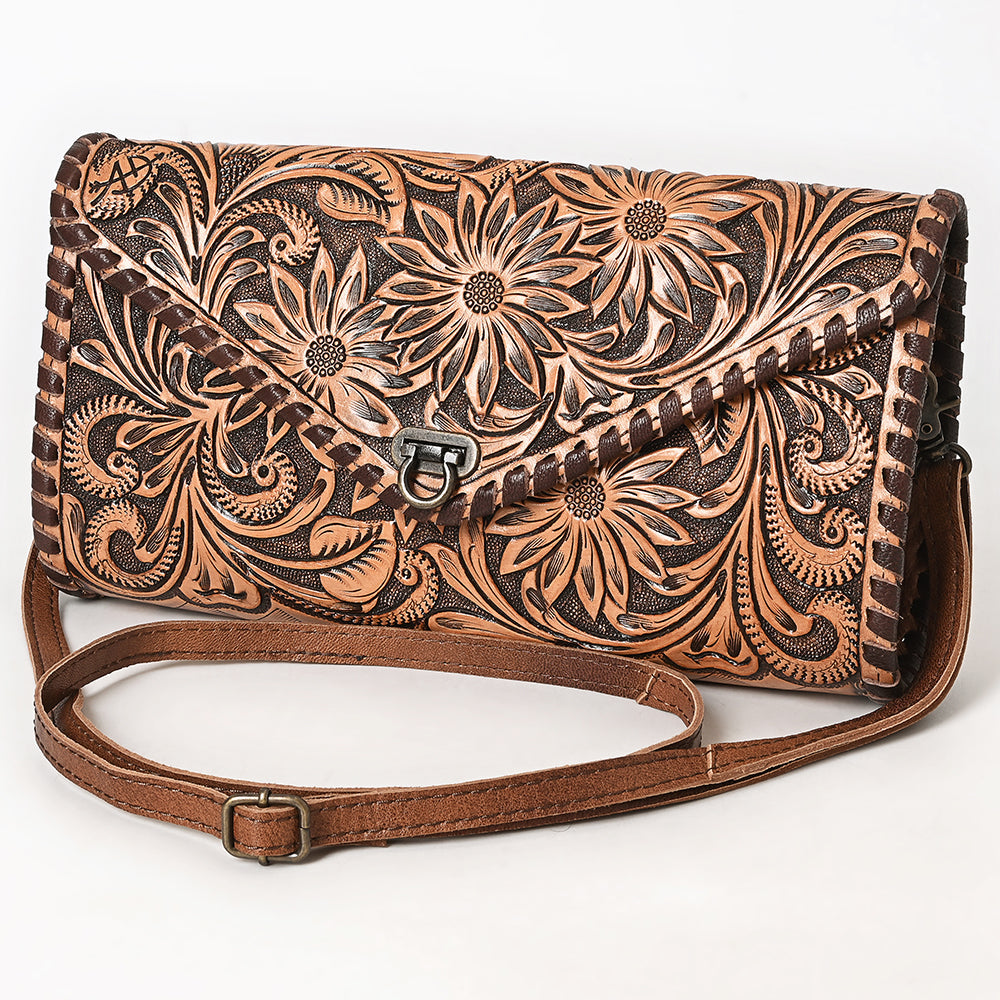 American Darling Hand-Tooled Genuine Leather Envelope Bag
