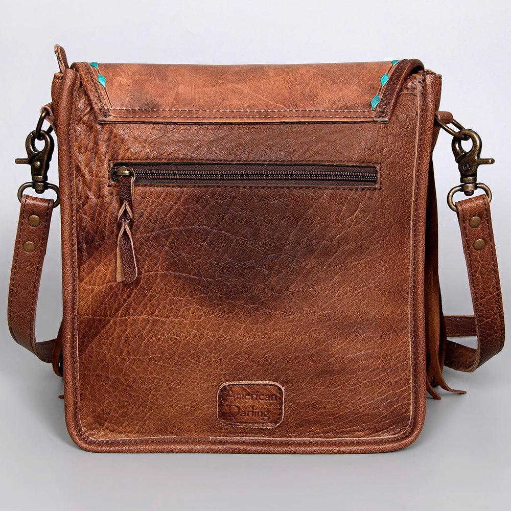 American Darling Hand-Tooled Genuine Leather Large Crossbody Bag