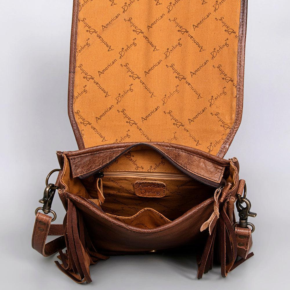 American Darling Hand-Tooled Genuine Leather Large Crossbody Bag
