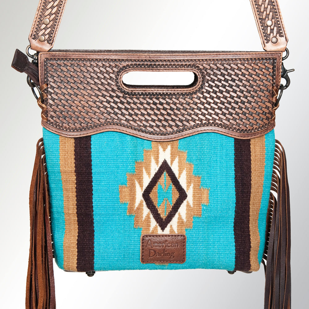 American Darling Saddle Blanket Leather Tote
