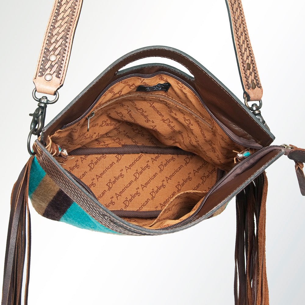 American Darling Saddle Blanket Leather Tote