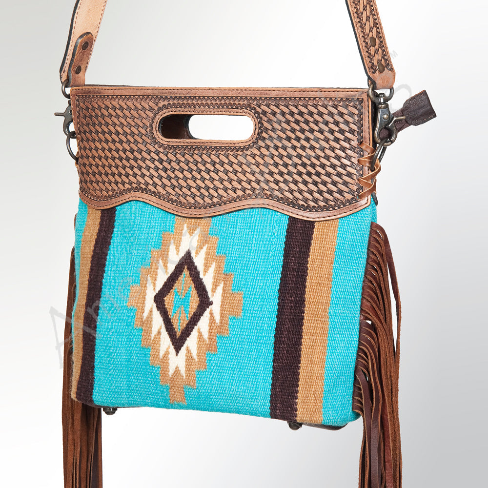 American Darling Saddle Blanket Leather Tote