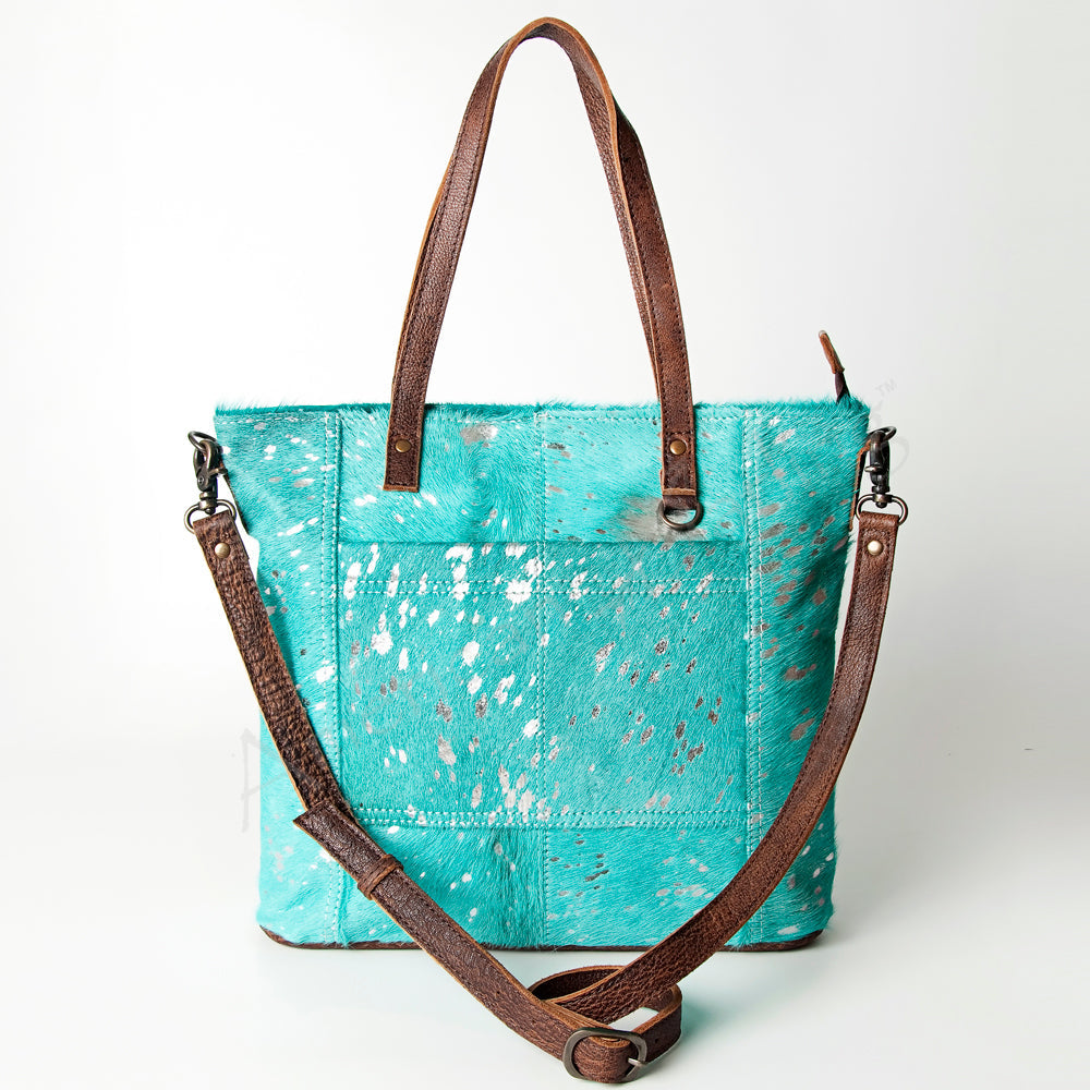 American Darling Hair-on Cowhide Tote Bag – Genuine Leather Western Handbag Adjustable Strap