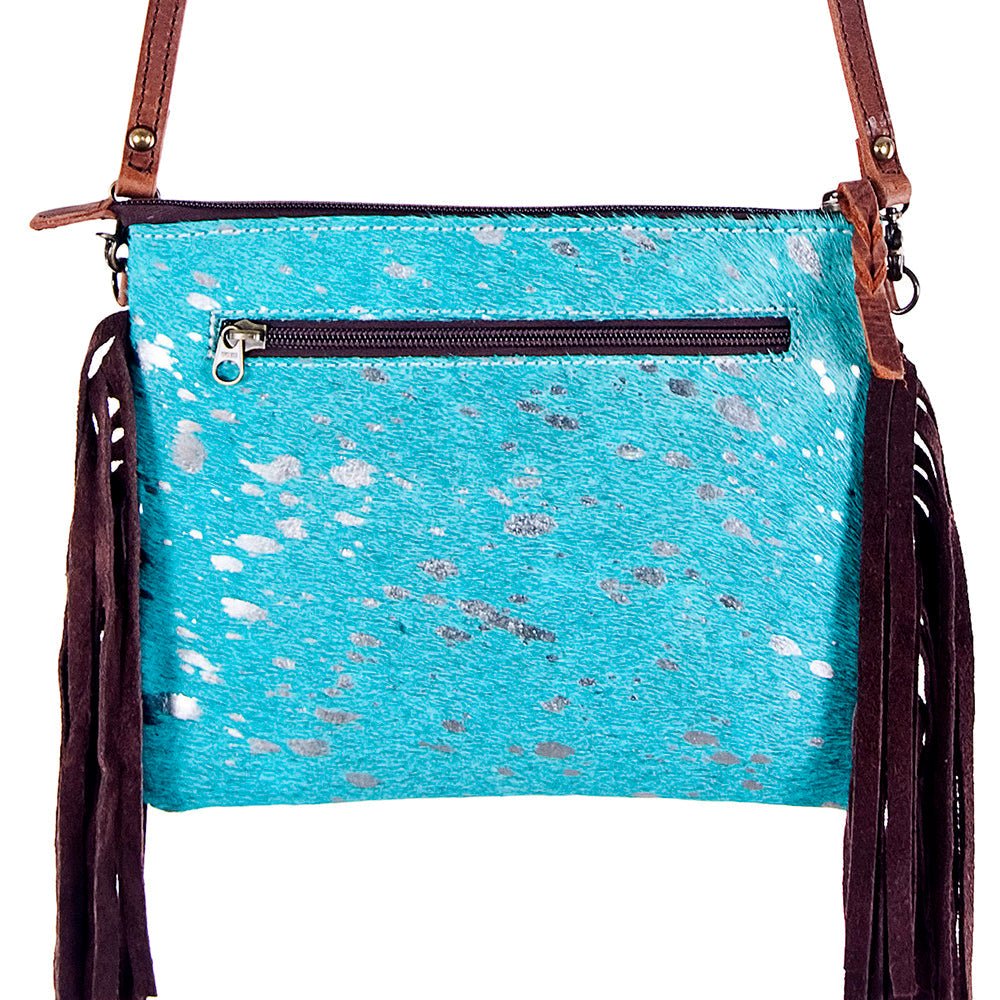 American Darling Western Small Crossbody Bag – Genuine Hair-On Cowhide Leather with Fringes, Adjustable Strap, Handcrafted in Texas
