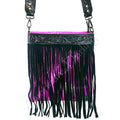 American Darling Hand-Tooled Hair-On Genuine Leather Crossbody Bag