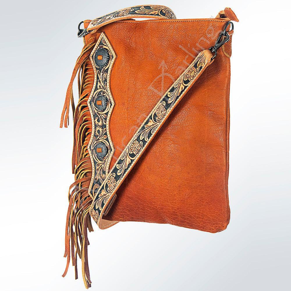 American Darling Hand-Tooled Genuine Leather Chaps Bag