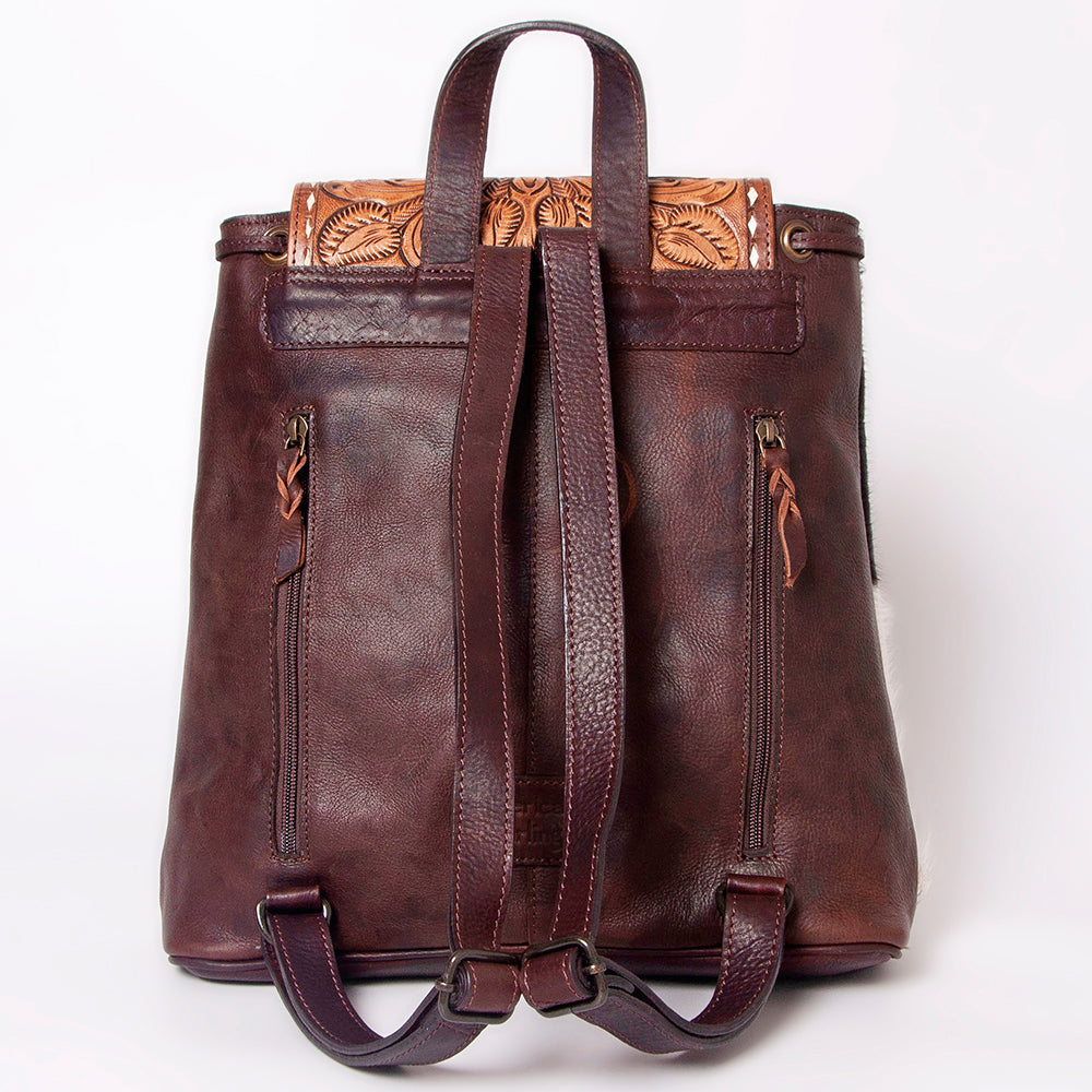 American Darling Hand-Tooled Hair-On Genuine Leather Bag