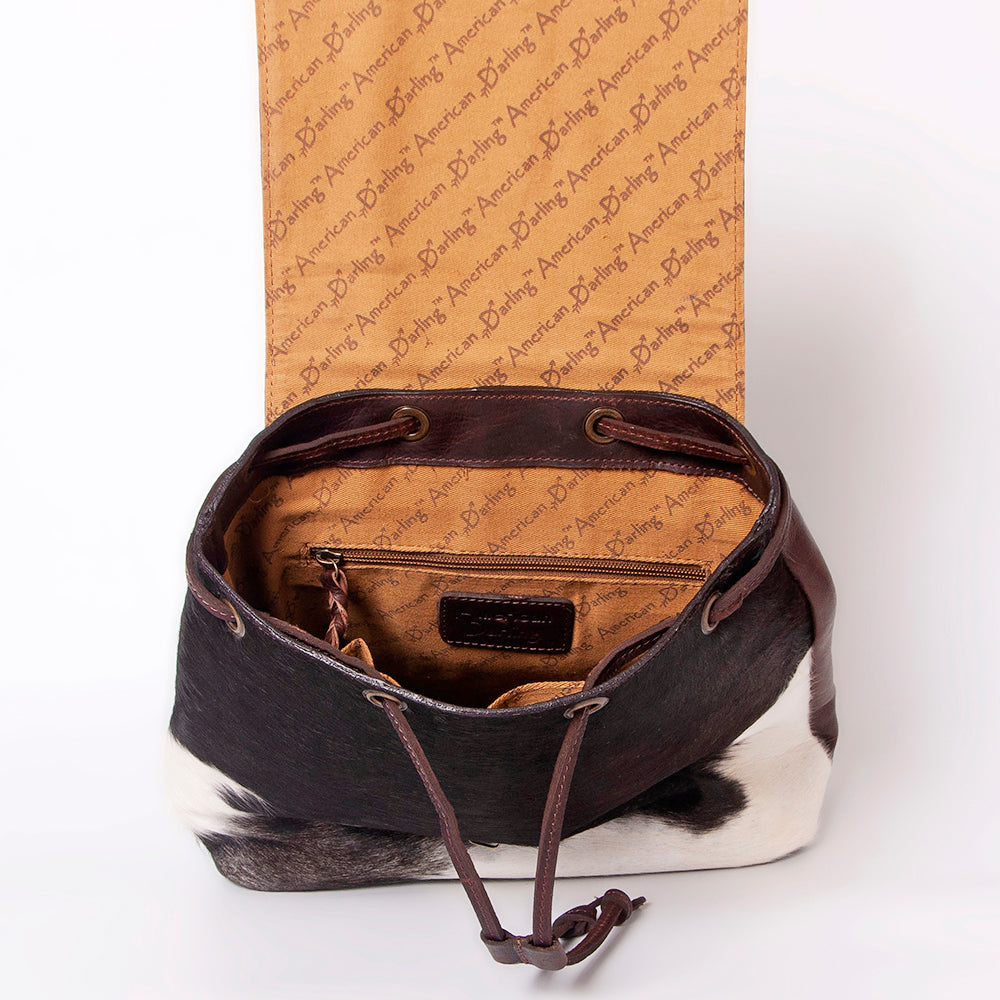 American Darling Hand-Tooled Hair-On Genuine Leather Bag