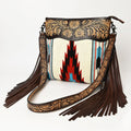 American Darling Hand-Tooled Saddle Blanket Leather Crossbody Bag