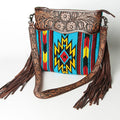 American Darling Hand-Tooled Saddle Blanket Leather Crossbody Bag