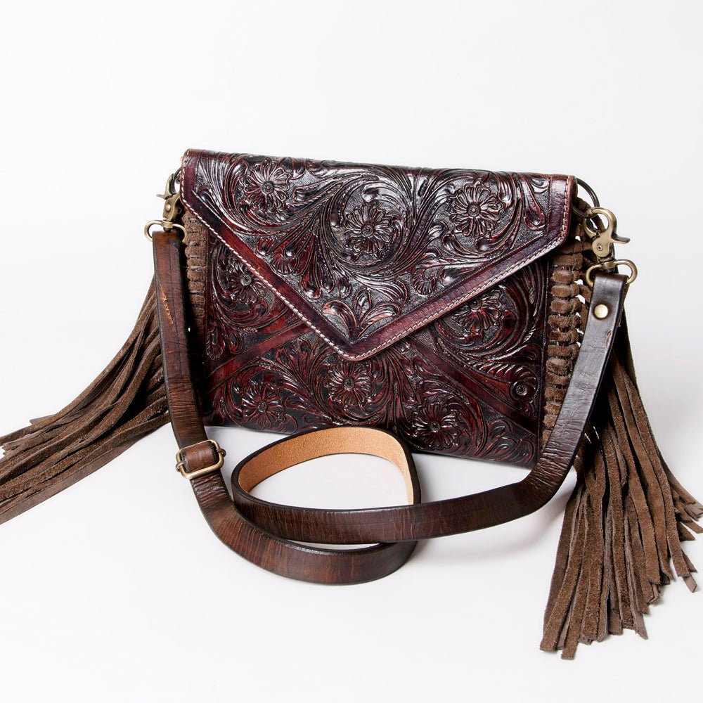 American Darling Hand-Tooled Genuine Leather Envelope Bag