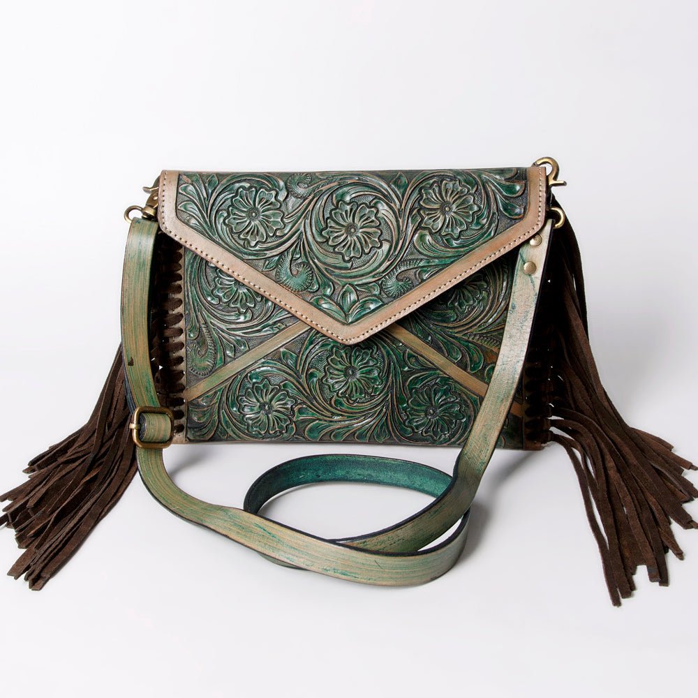 American Darling Hand-Tooled Genuine Leather Envelope Bag