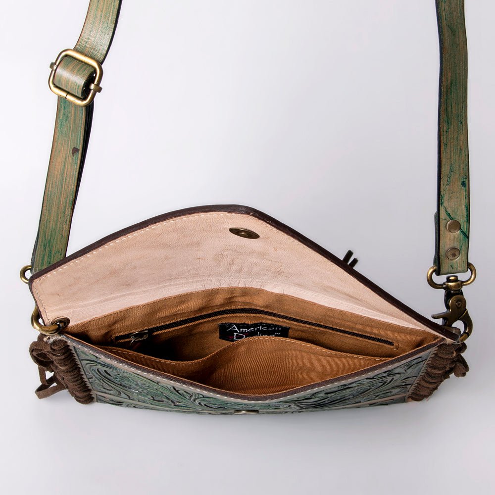 American Darling Hand-Tooled Genuine Leather Envelope Bag