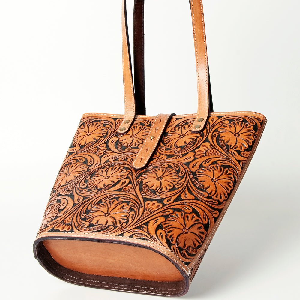 American Darling ADBG477TAN Hand-Tooled Leather Tote