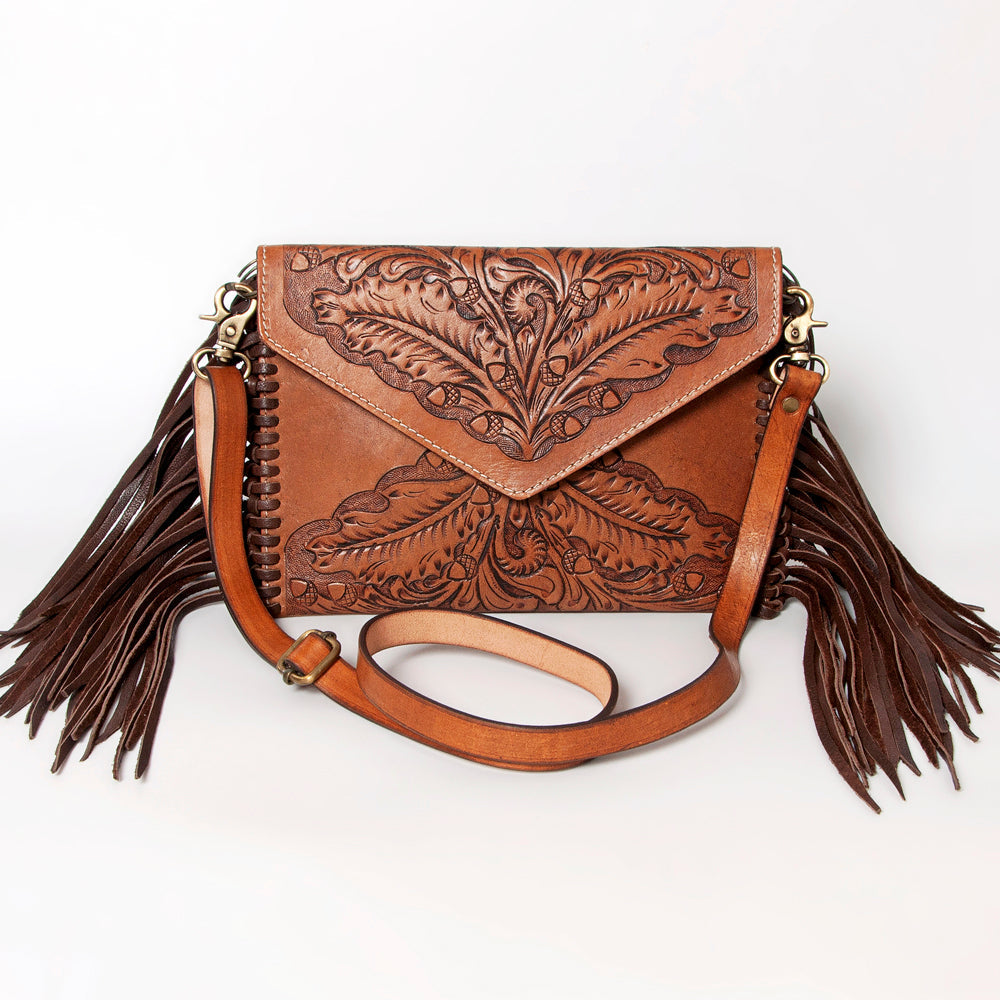 American Darling Hand-Tooled Genuine Leather Envelope Bag