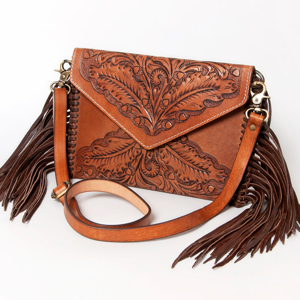 American Darling Hand-Tooled Genuine Leather Envelope Bag