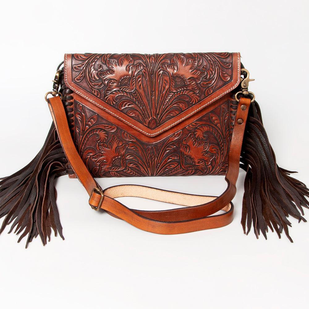 American Darling Hand-Tooled Genuine Leather Envelope Bag