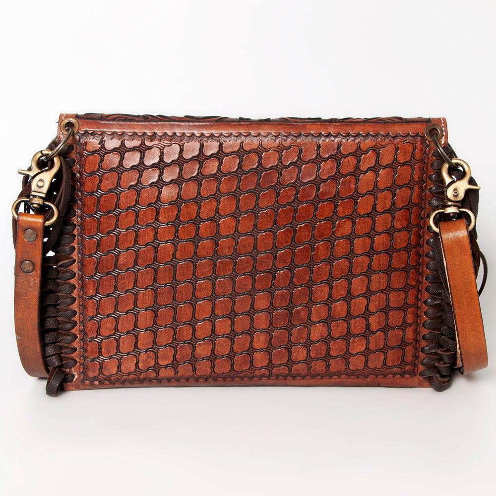American Darling Hand-Tooled Genuine Leather Envelope Bag