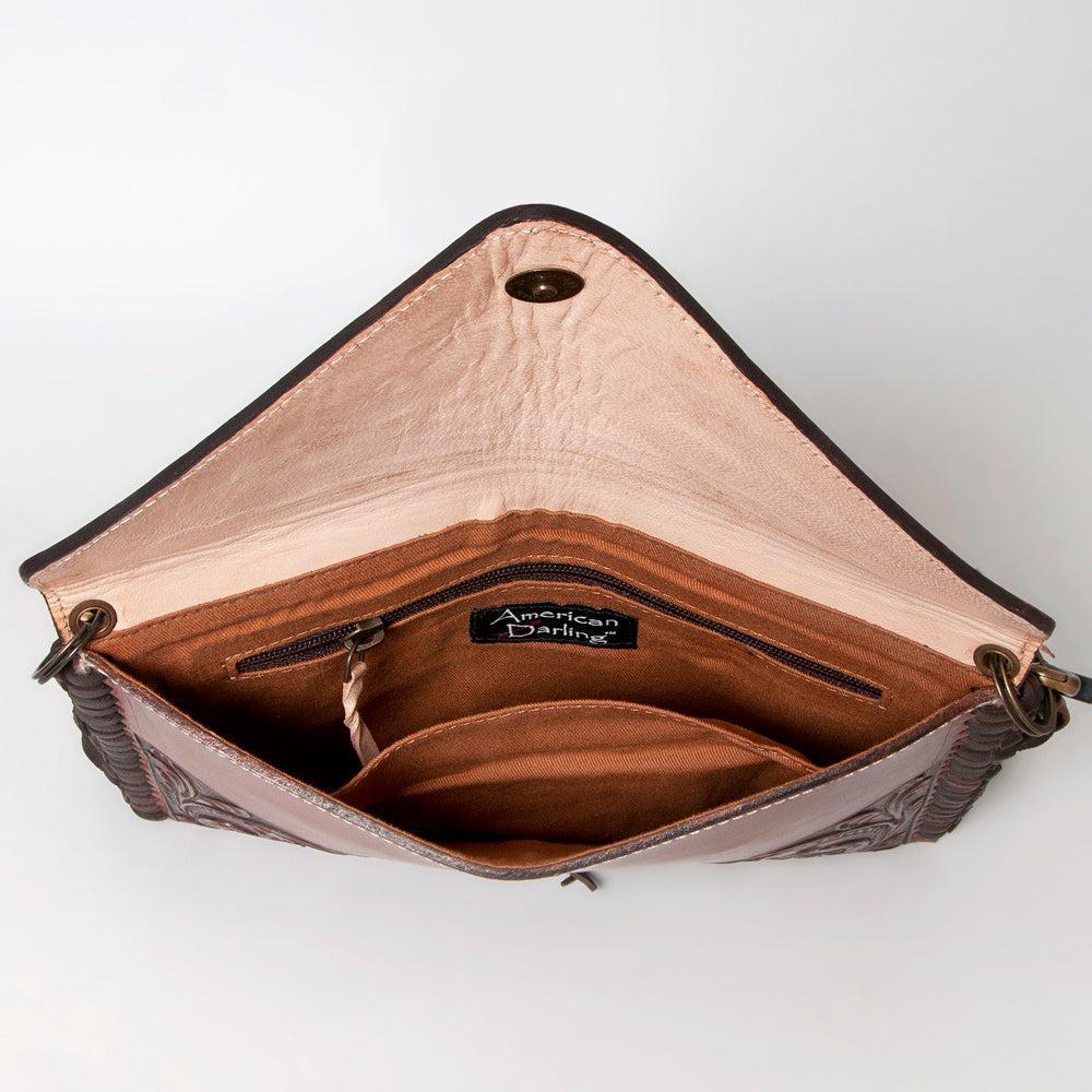 American Darling Hand-Tooled Genuine Leather Envelope Bag