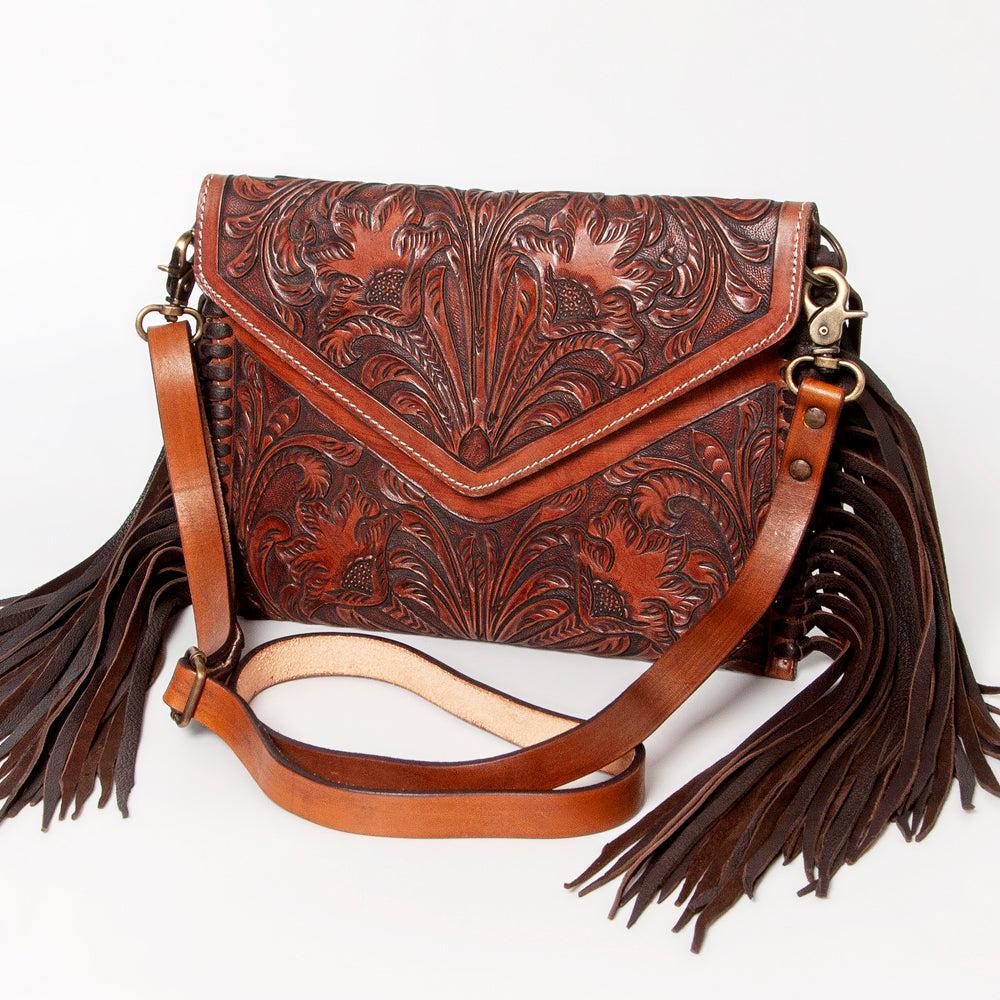 American Darling Hand-Tooled Genuine Leather Envelope Bag