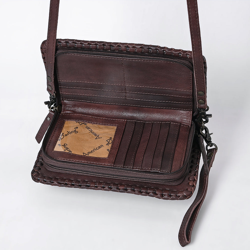 American Darling Organiser Bag Handcrafted from Crocodile Embossed Genuine Leather with YKK Zipper and Detachable Strap